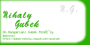 mihaly gubek business card